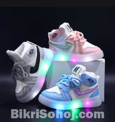 Fashion led shoes children's sports sneakers boys up l